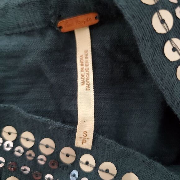 Free People Glitter City Tie Neck Tank Top sz Sm - Picture 10 of 11